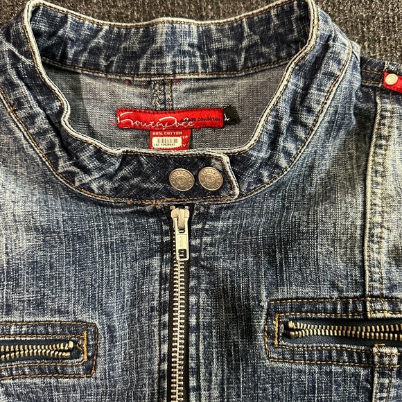 SouthPole Collection Denim Dress Women's XXL Blue Zip Front Casual Utility Style - Picture 2 of 8